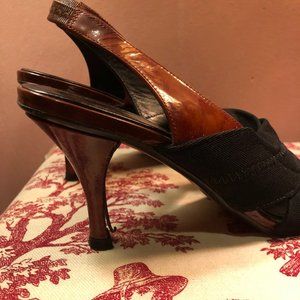Donald J. Pliner Slingback Sandals Black and Brown 7.5 N
